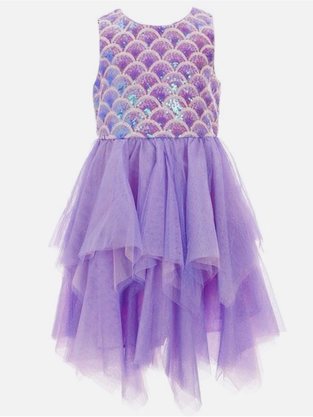 Rare Editions Purple Mermaid Sequin Dress